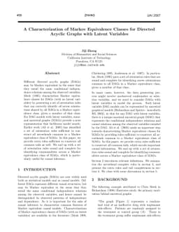 A Characterization of Markov Equivalence Classes for Directed Acyclic
  Graphs with Latent Variables