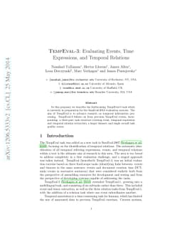 TempEval-3: Evaluating Events, Time Expressions, and Temporal Relations