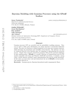 Bayesian Modeling with Gaussian Processes using the GPstuff Toolbox