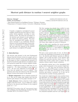 Shortest path distance in random k-nearest neighbor graphs