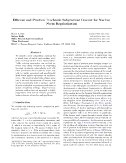 Efficient and Practical Stochastic Subgradient Descent for Nuclear Norm
  Regularization