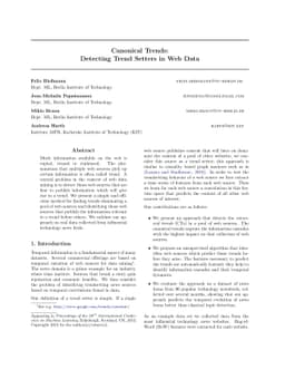 Canonical Trends: Detecting Trend Setters in Web Data