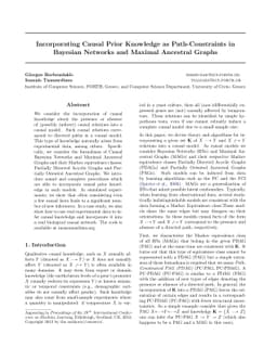 Incorporating Causal Prior Knowledge as Path-Constraints in Bayesian
  Networks and Maximal Ancestral Graphs