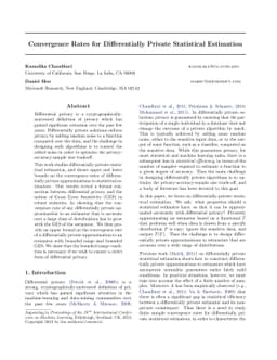Convergence Rates for Differentially Private Statistical Estimation