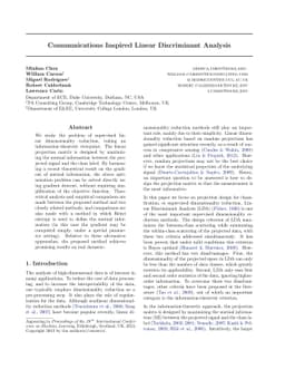 Communications Inspired Linear Discriminant Analysis