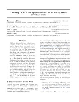 Two Step CCA: A new spectral method for estimating vector models of
  words