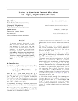 Scaling Up Coordinate Descent Algorithms for Large $\ell_1$
  Regularization Problems