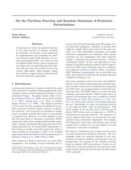 On the Partition Function and Random Maximum A-Posteriori Perturbations
