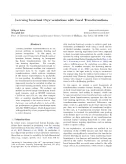 Learning Invariant Representations with Local Transformations