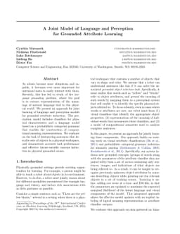 A Joint Model of Language and Perception for Grounded Attribute Learning