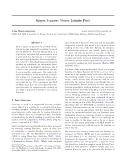 Sparse Support Vector Infinite Push