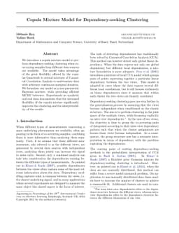Copula Mixture Model for Dependency-seeking Clustering