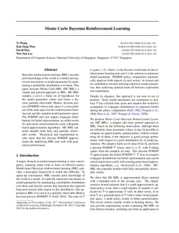 Monte Carlo Bayesian Reinforcement Learning