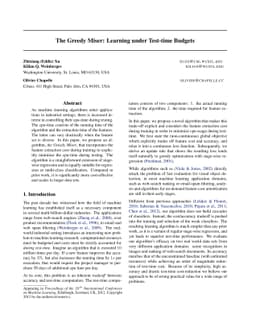 The Greedy Miser: Learning under Test-time Budgets