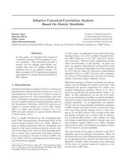 Adaptive Canonical Correlation Analysis Based On Matrix Manifolds