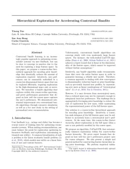 Hierarchical Exploration for Accelerating Contextual Bandits