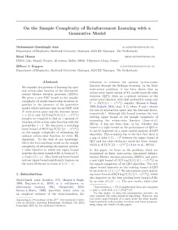 On the Sample Complexity of Reinforcement Learning with a Generative
  Model