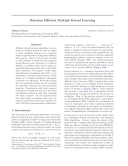 Bayesian Efficient Multiple Kernel Learning