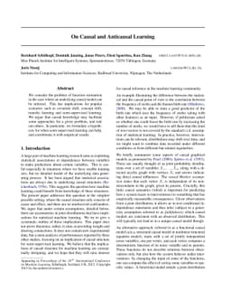 On Causal and Anticausal Learning