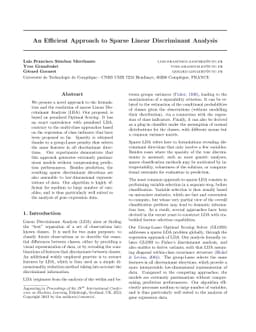 An Efficient Approach to Sparse Linear Discriminant Analysis