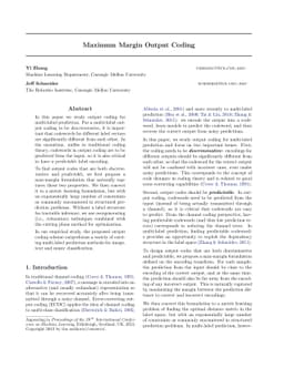 Maximum Margin Output Coding