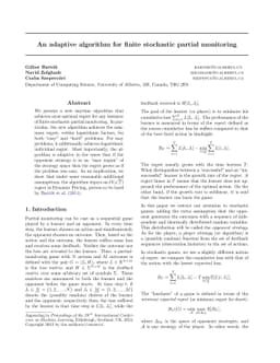 An Adaptive Algorithm for Finite Stochastic Partial Monitoring