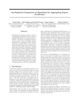 An Empirical Comparison of Algorithms for Aggregating Expert Predictions