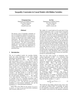 Inequality Constraints in Causal Models with Hidden Variables