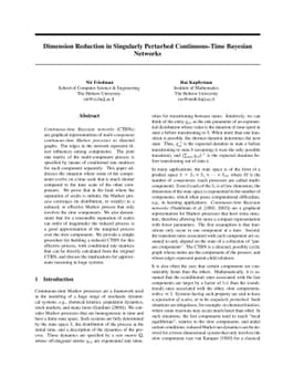 Dimension Reduction in Singularly Perturbed Continuous-Time Bayesian
  Networks
