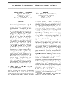 Adjacency-Faithfulness and Conservative Causal Inference