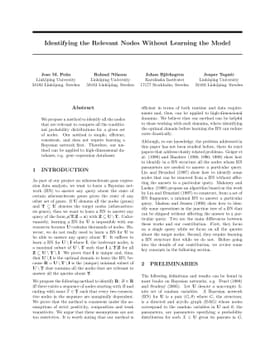 Identifying the Relevant Nodes Without Learning the Model
