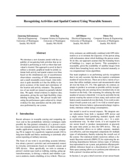 Recognizing Activities and Spatial Context Using Wearable Sensors