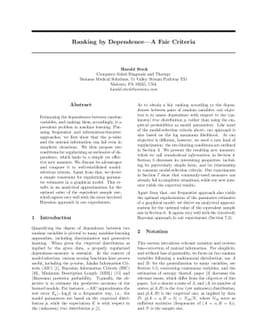 Ranking by Dependence - A Fair Criteria