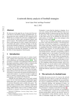 A network theory analysis of football strategies