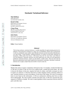 Stochastic Variational Inference