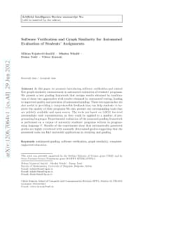 Software Verification and Graph Similarity for Automated Evaluation of
  Students' Assignments
