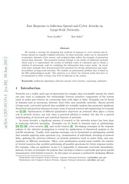 Fast Response to Infection Spread and Cyber Attacks on Large-Scale
  Networks