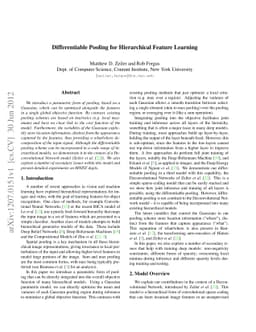 Differentiable Pooling for Hierarchical Feature Learning