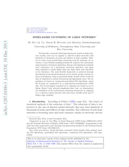 Model-based clustering of large networks