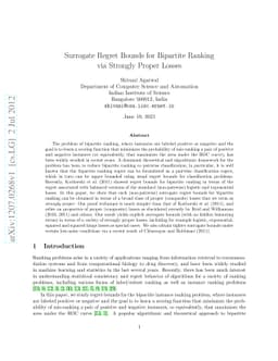 Surrogate Regret Bounds for Bipartite Ranking via Strongly Proper Losses