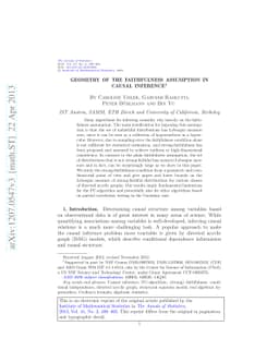 Geometry of the faithfulness assumption in causal inference