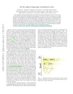 On the origin of long-range correlations in texts