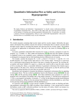 Quantitative Information Flow as Safety and Liveness Hyperproperties