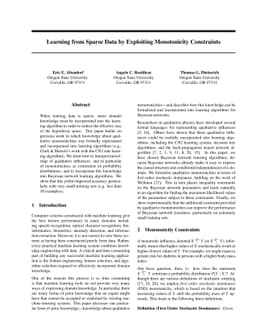 Learning from Sparse Data by Exploiting Monotonicity Constraints