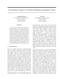 Local Markov Property for Models Satisfying Composition Axiom