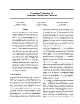 Expectation Propagation for Continuous Time Bayesian Networks