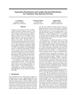 Expectation Maximization and Complex Duration Distributions for
  Continuous Time Bayesian Networks