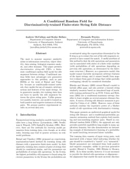 A Conditional Random Field for Discriminatively-trained Finite-state
  String Edit Distance