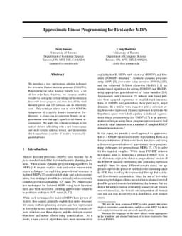 Approximate Linear Programming for First-order MDPs