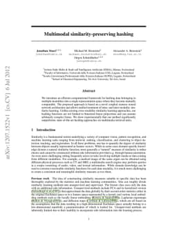Multimodal similarity-preserving hashing